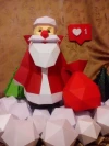 3D Santa Claus Paper Sculpture: Low Poly DIY Pepakura