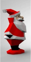 3D Santa Claus Paper Sculpture: Low Poly DIY Pepakura Template