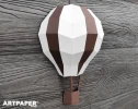 3D Hot Air Balloon Papercraft: Low Poly Wall Decor