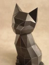 Black Cat Papercraft DIY Pepakura Origami Template Low Poly