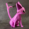 Pokemon Espeon Eevee Evolution 3D Papercraft PDF Templates For Cricut Projects, DIY Pokemon Low Poly, 3D Sculpted