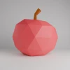 3D Apple Papercraft Template: Low Poly DIY Fruit Sculpture (Digital Download) SVG Pdf DXF