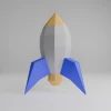 3D Rocket Papercraft Template - Low Poly DIY Space Toy - DXF, SVG, Pdf for Kids Room Decor, Party Props, stem Gifts, Craft Project, Download