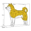 Akita Papercraft Template: Low Poly 3D Dog Sculpture (Digital Download SVG PDF DXF)