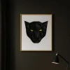 Black Panther Mosaic Frame Papercraft: Low Poly Tribal Art (SVG, PDF, DXF Digital Download)