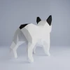 3D French Bulldog Papercraft: Low Poly Dog Sculpture (SVG, PDF, DXF Digital Download)