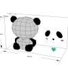 Kawaii Panda Papercraft Template – Low Poly DIY Decor (pdf, svg, dxf)