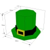 3D St Patrick's Day Leprechaun Hat Papercraft Template (SVG, DXF, PDF Download)