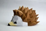 Papercraft Hedgehog Sculpture: 3D Low Poly DIY (PDF Pattern)