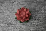 3D Paper Flower Sculpture: Low Poly DIY Wall Decor (PDF Pattern)