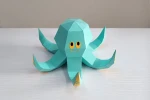 DIY Papercraft Octopus,Octopus 3d model,Paper toy,Party decoration,Nursery decor,Octopus dxf files,cricut files,Octopus gifts,Cameo files