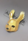 Papercraft Squirrel Half Mask: 3D Low Poly DIY (PDF Pattern)