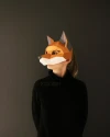 Fox mask DIY Low Poly Animal Papercraft PDF template Halloween decor
