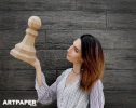 3D Papercraft Chess Set Template, DIY Low Poly Sculpture (Pepakura Pattern)