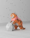 Tiger with Snowball Papercraft: Christmas New Year, Low Poly