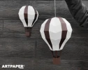 3D Hot Air Balloon Papercraft: Low Poly Wall Decor