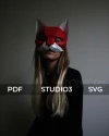 CAT MASK-2 Low Poly Animal Papercraft PDF template