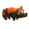 Red Panda Wall Decor Papercraft DIY Pepakura Origami Template Low Poly