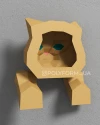 Cat on a Wall Animal head Low Poly kids room Papercraft PDF template