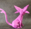 Pokemon Espeon Eevee Evolution 3D Papercraft PDF Templates For Cricut Projects, DIY Pokemon Low Poly, 3D Sculpted