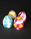 Easter Eggs set Low Poly Papercraft PDF template 3d Model Sculpture