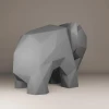 Baby Elephant Papercraft Template: 3D Low Poly Model (PDF, SVG, DXF)