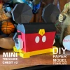 Mini Treasure Chest #2 - DIY Polygonal Paper Art Model Template, Paper Craft