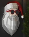Santa Claus Low Poly Papercraft PDF template Sculpture