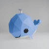 3D Whale Papercraft Template: Low Poly DIY Decor (Digital Download)