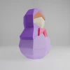 3D Matryoshka Papercraft Template – DIY Low Poly Doll (pdf, svg, dxf)