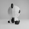 Kawaii Panda Papercraft Template – Low Poly DIY Decor (pdf, svg, dxf)