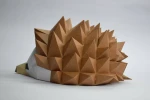 Papercraft Hedgehog Sculpture: 3D Low Poly DIY (PDF Pattern)