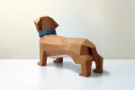 DIY Dachshund Puppy, Animal Model, 3d Papercraft, lowpoly ,3d model , Paper sculpture, paper model, Taxidermy, DIY gift, Origami dog dxf