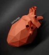 Papercraft Human Heart Template – Low Poly 3D Model