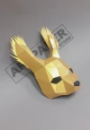 Papercraft Squirrel Half Mask: 3D Low Poly DIY (PDF Pattern)