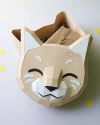 Gift box Cat Low Poly Papercraft PDF template