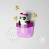 Panda in Pocket Papercraft Template: 3D Lowpoly Wall Decor (PDF)