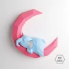 Elephant On Moon 3D Papercraft Template (PDF)