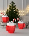 A cup of cocoa Christmas Low Poly Marshmallow New Year Papercraft PDF template