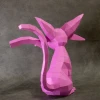 Pokemon Espeon Eevee Evolution 3D Papercraft PDF Templates For Cricut Projects, DIY Pokemon Low Poly, 3D Sculpted