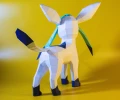 Pokemon Glaceon Eevee Evolution 3D Papercraft PDF, Templates, DIY Pokemon Low Poly, 3D