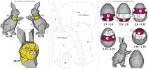 Easter Bunny Low Poly Rabbit Papercraft Easter PDF template decoration