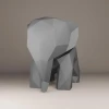 Baby Elephant Papercraft Template: 3D Low Poly Model (PDF, SVG, DXF)