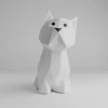 Low Poly Westie Dog Papercraft Template – DIY Pet Sculpture (Digital Download)