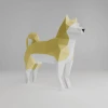 Akita Papercraft Template: Low Poly 3D Dog Sculpture (Digital Download SVG PDF DXF)
