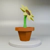 3D Sunflower Papercraft Template: Low Poly Floral Decor (PDF, SVG, DXF)