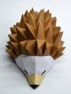 Papercraft Hedgehog Sculpture: 3D Low Poly DIY (PDF Pattern)