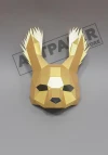 Papercraft Squirrel Half Mask: 3D Low Poly DIY (PDF Pattern)