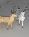 Deer Low Poly Christmas Papercraft new Year Decor PDF template 3d Model Sculpture