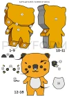 Tiger cub Low Cat leopard Birthday party Poly Papercraft PDF template DIY